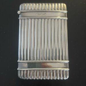 Christofle Paris 925 Sterling Silver vintage ribbed solid card holder